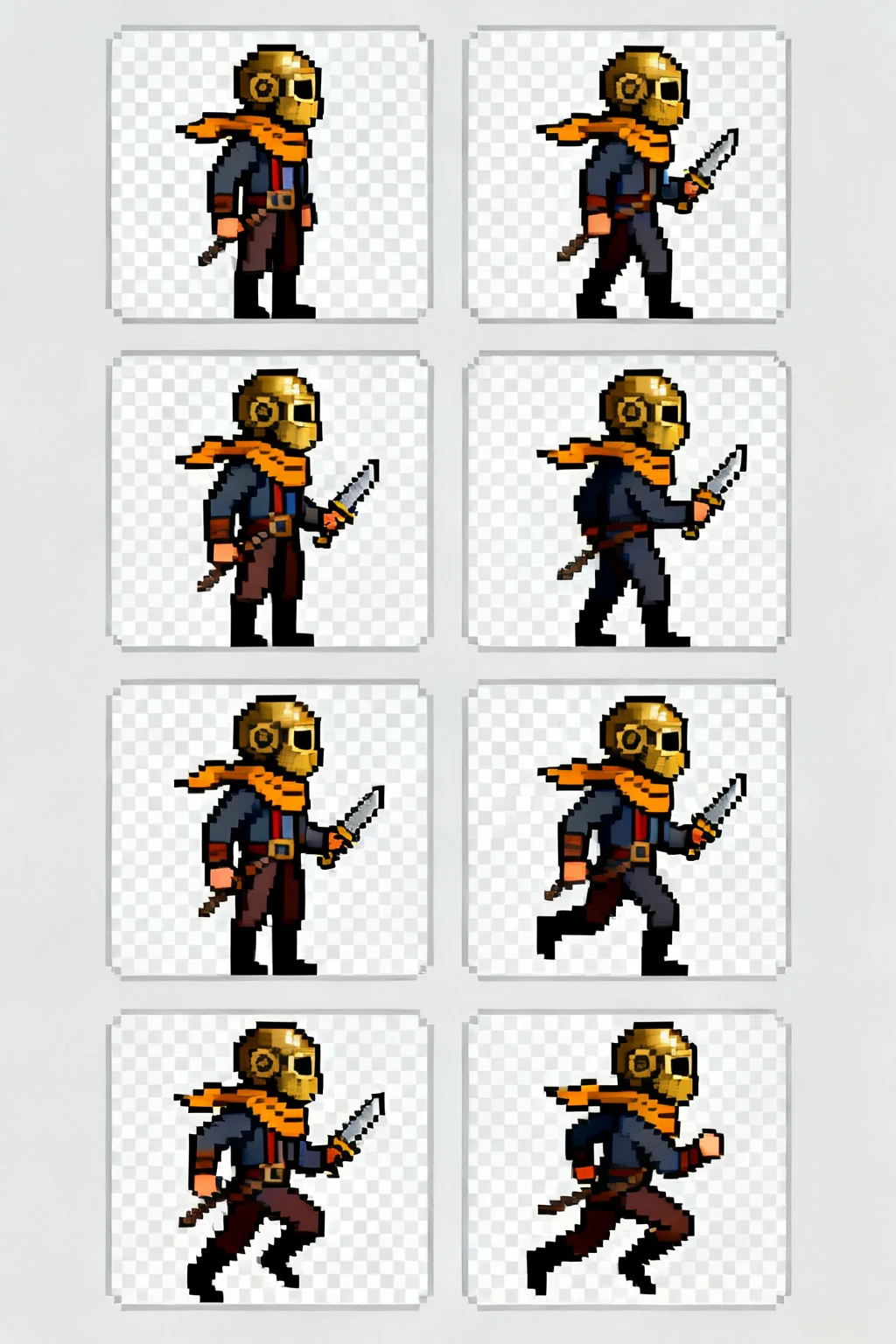 Clockwork rogue run cycle sprite sheet example