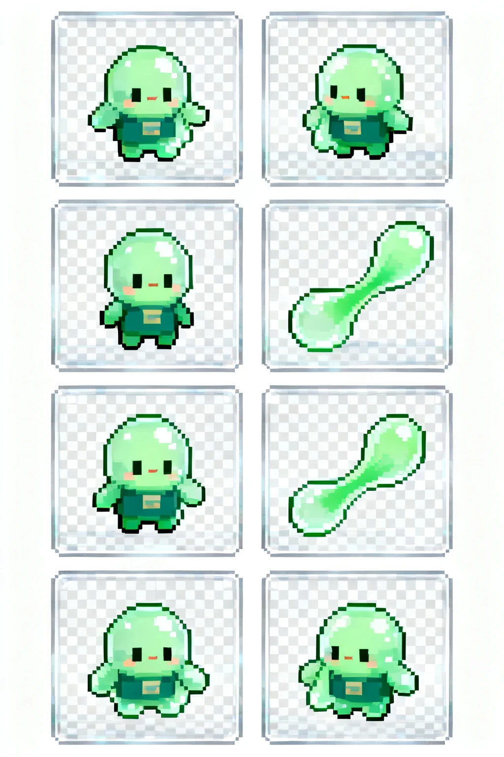 Slime character idle animation sprite sheet example