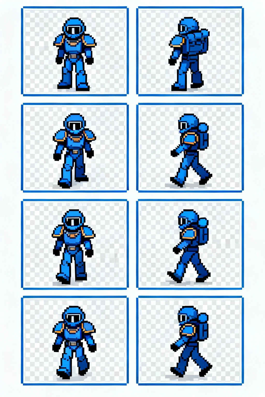 Eight directions sprite sheet example